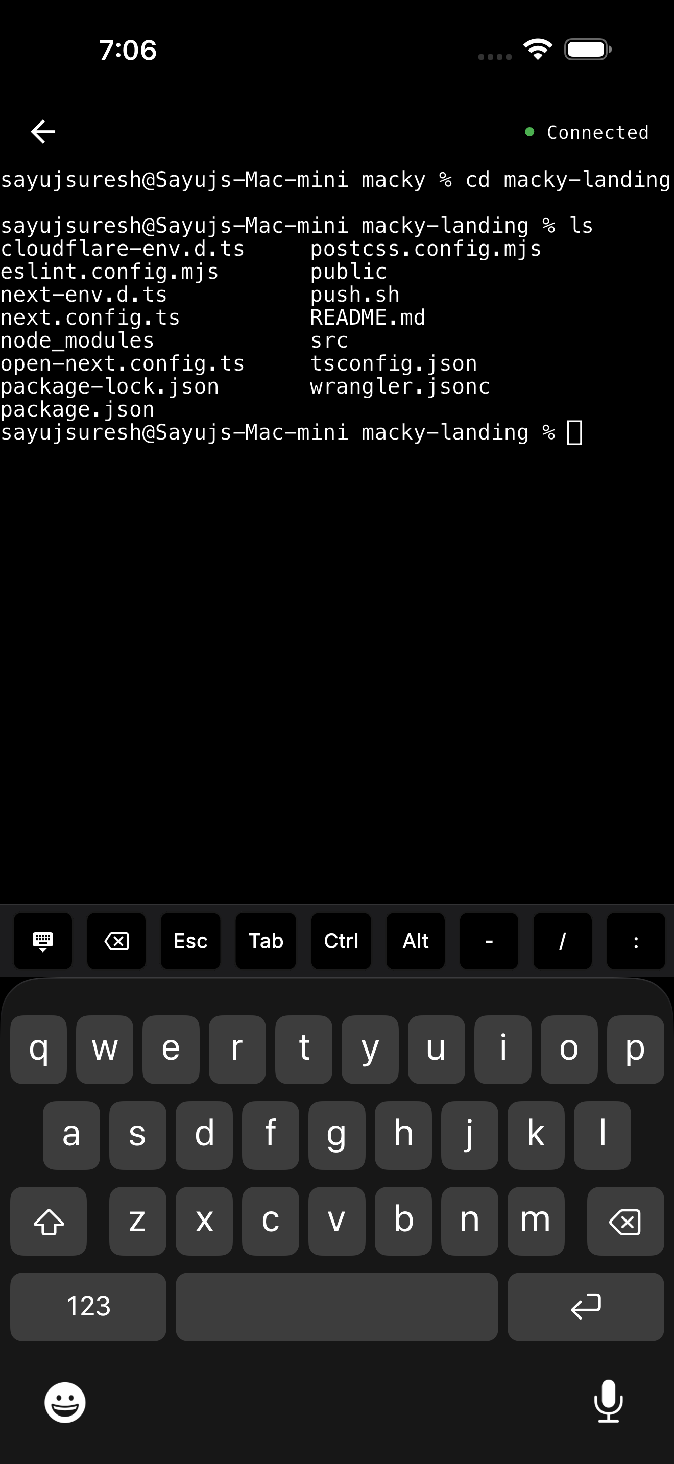 Native Shell on iPhone
